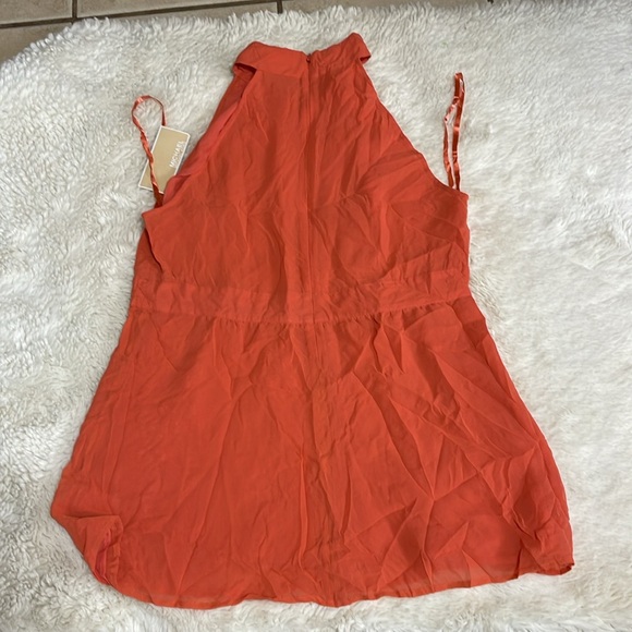 NWT Michael Kors Women's Coral Silk Sleeveless Shirt, Size 12 - Picture 8 of 8